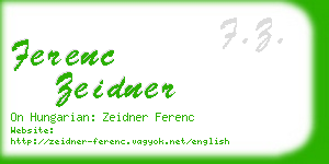 ferenc zeidner business card